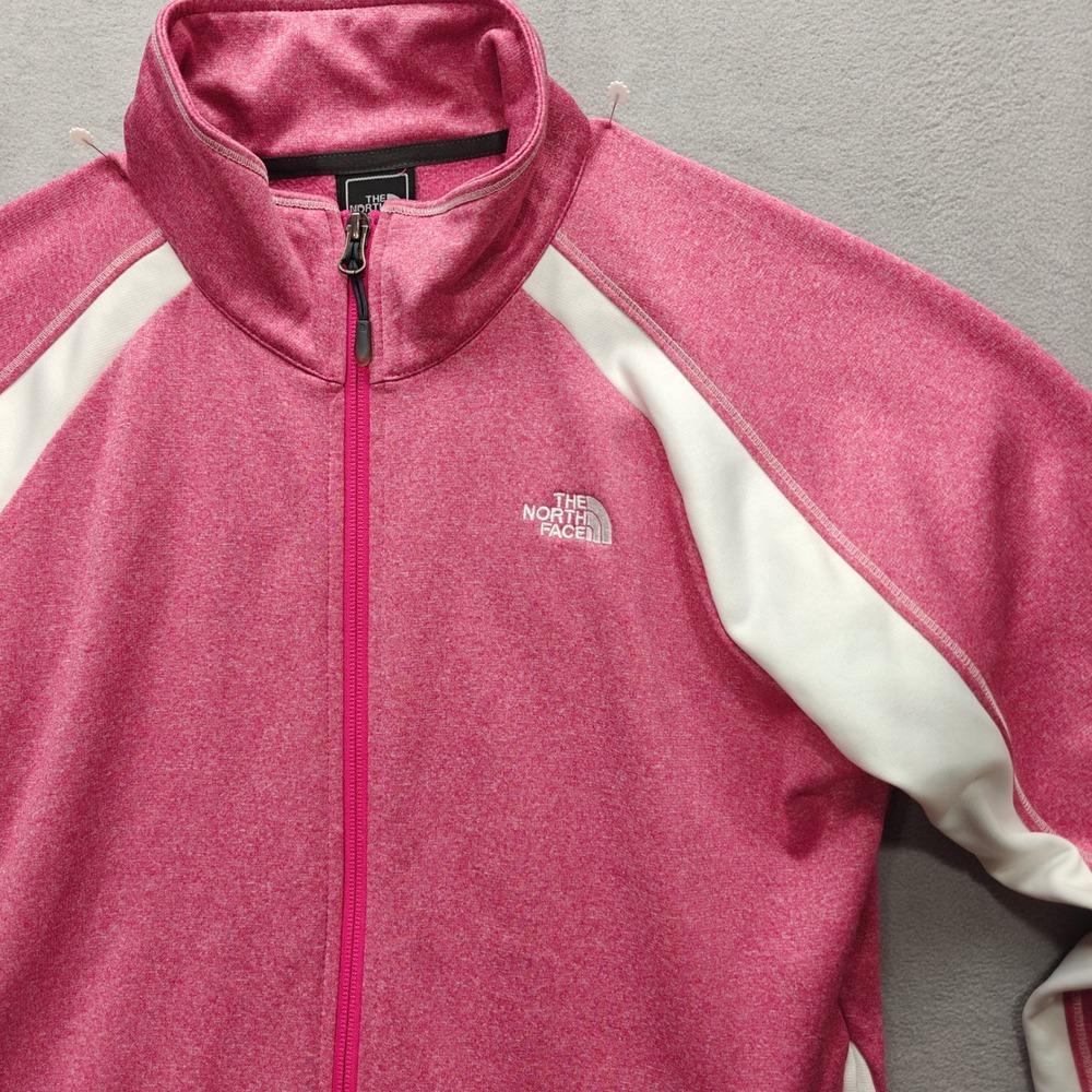 The North Face Pink Mock Neck Full Zip Sweatshirt Womens L Athleisure Gym Sporty - Picture 6 of 12